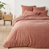 Monille Checked 100% Washed Cotton Pillowcase