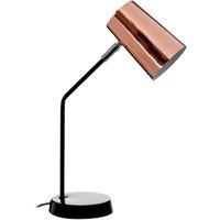 Contemporary Arched Black Metal and copper Table Lamp