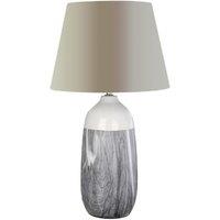 Grey and White Marble Effect Ceramic Table Lamp