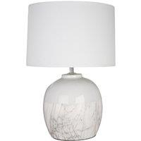 Marble Effect and White Contrast Ceramic Table Lamp