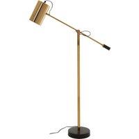 Warm Gold with Black Contrast Base Vintage Style Task Floor Lamp