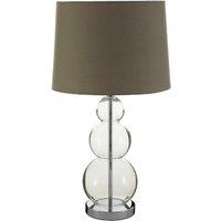 Glass Three Graduated Orb with Grey Shade Table Lamp