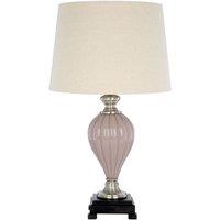 Classic Glass Pleated with Linen Shade Table Lamp