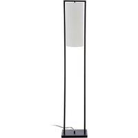 Contemporary Black Metal Frame with White Linen Shade Floor Lamp