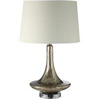 Polished Champagne Glass Droplet Shap with Linen Shade Table Lamp