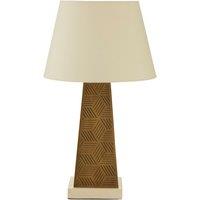 Iron & Marble Table Lamp with Cream Shade