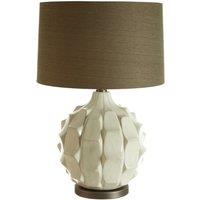 White Irregular Moulded Ceramic Table Lamp