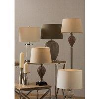 Glass Stacked 3 Orb with Linen Shade Table Lamp