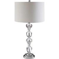 Stacked Crystal and Silver Table Lamp