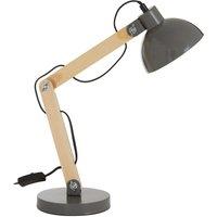 Industrial Style Wood and Grey Adjustable Task Table Lamp