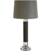 Corrugated Black Column with Chrome Accents Table Lamp