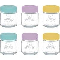 Set of 6 110ml Kids Jars with Silicon Lids