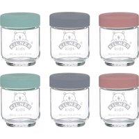 Set of 6 190ml Kids Jars with Silicon Lids