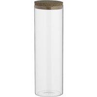 Set of 2 Large Monochrome Glass Storage Jar with Cork Lid