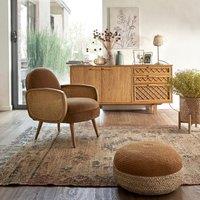 Croisille Vintage-Style Rattan & Oak Sideboard