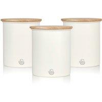 Set of 3 Nordic Tea Coffee Sugar Canisters in Cream