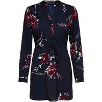 Printed Mini Dress with Grandad-Collar