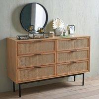 Waska Ash & Rattan Chest of 6 Drawers