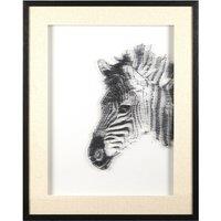 Contemporary Monochrome Zebra Sculpture Framed Wall Art