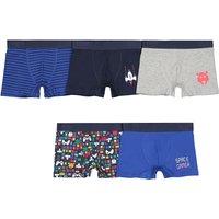 Pack of 5 Boxers in Organic Cotton, 2-12 Years