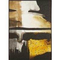 Abstract Black and Ochre Unframed Wall Art