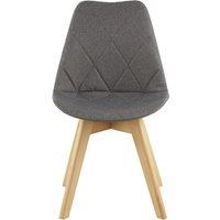 Scandi Inspired Quilted Dining Chair with Natural Wood Legs