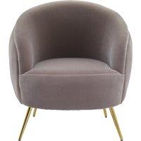 Mink Velvet Manhattan Armchair with Stainless Steel Legs