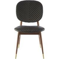 Leather Dining Chair with Wooden Legs