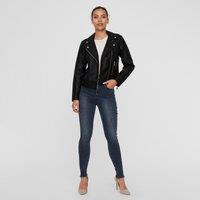 Short Biker Jacket in Faux Leather