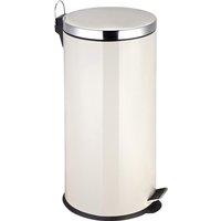 30L Cream Stainless Steel Pedal Bin