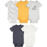 Pack of 5 Bodysuits in Organic Cotton, 1 Month-3 Years
