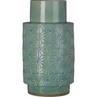 30cm Green Geo Earthenware Vase