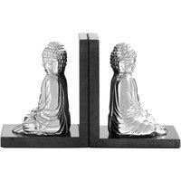 Set of 2 Buddha Bookends with Marble Base
