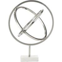 42cm Silver Spiral Sculpture on Marble Base