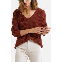 Chunky Knit Batwing Jumper with V-Neck