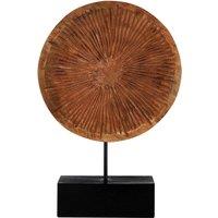 Large Carved Wood Disc On Stand