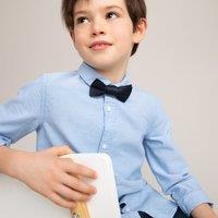 Cotton Shirt with Detachable Bow Tie, 3-12 Years