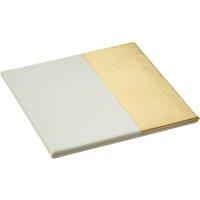 Set of 4 Dipped White/Gold Leather Effect Coasters