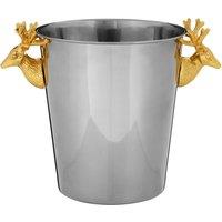 Stag Head Champagne Bucket in Gold/Stainless Steel