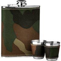3-Piece Hip Flask Set in Camouflage, 8oz