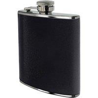 Hip Flask in Black Leather Effect, 8oz