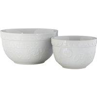 Set of 2 Round Mixing Bowls in White