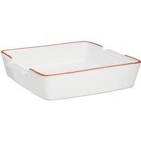 25cm White Square Terracotta Baking Dish