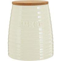 Sugar Canister in Cream Dolomite with Bamboo Lid