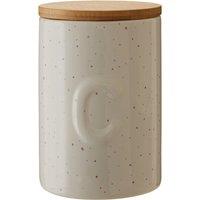 Wilder Speckle Coffee Canister in Dolomite with Bamboo Lid