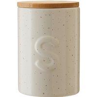 Wilder Speckle Sugar Canister in Dolomite with Bamboo Lid