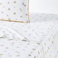 Paquita Floral 100% Washed Cotton Flat Sheet