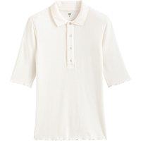Ribbed Polo Shirt with Short Sleeves