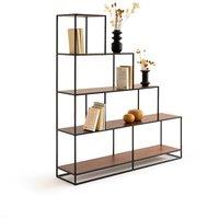 Watford Walnut and Metal Stepped Shelving Unit