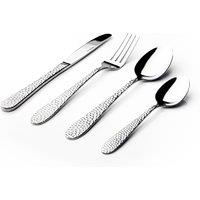 16-Piece Hammered Stainless Steel Cutlery Set